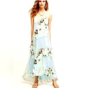 Anthropologie Sachin + Babi Rainflower Lace Maxi Dress Size 4 Blue $228